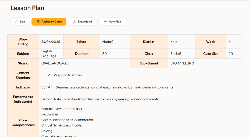 Efficient Lesson Planning